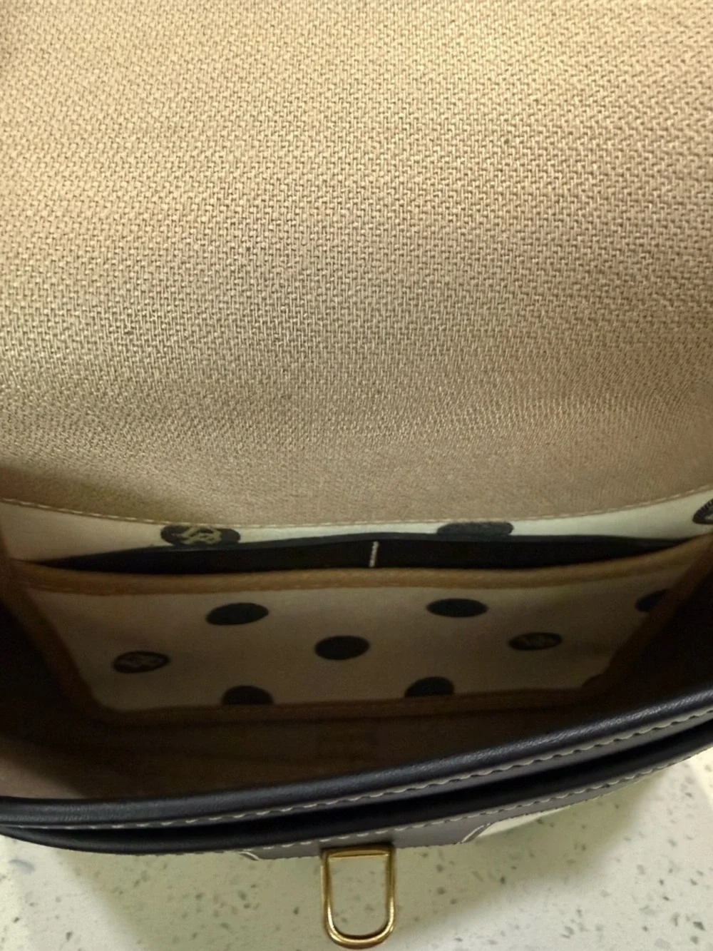 Vintage Dooney & Bourke Classic Monogram Polka Dot USA Made Crossbody Purse